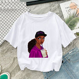 White short sleeved slim woman T-shirt