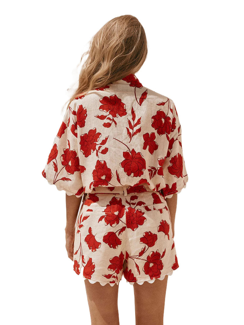 Fashion Lace Print Fashion Suit Women