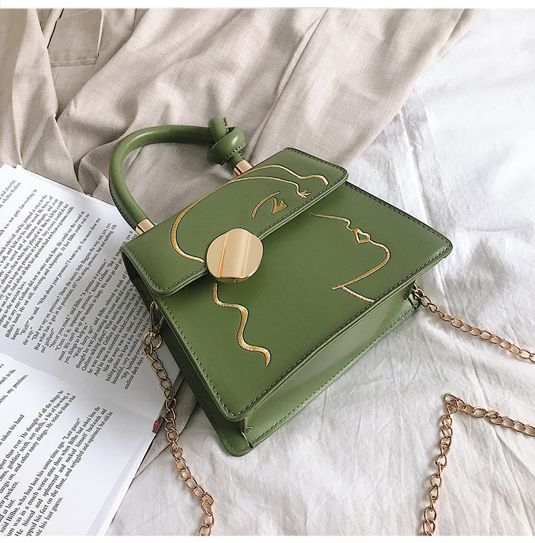 Fashion embroidered small square bag