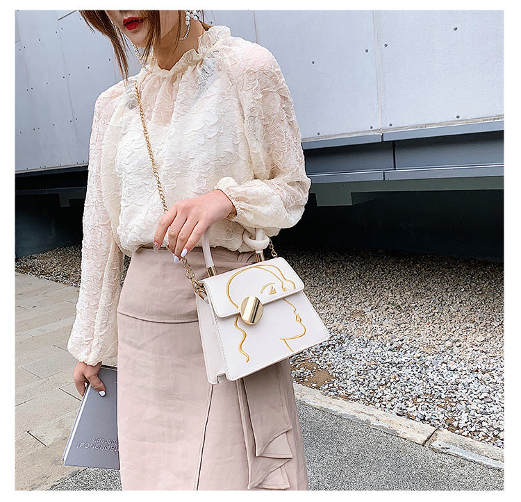 Fashion embroidered small square bag