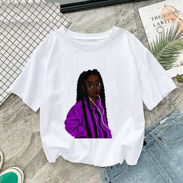 White short sleeved slim woman T-shirt