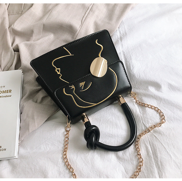 Fashion embroidered small square bag