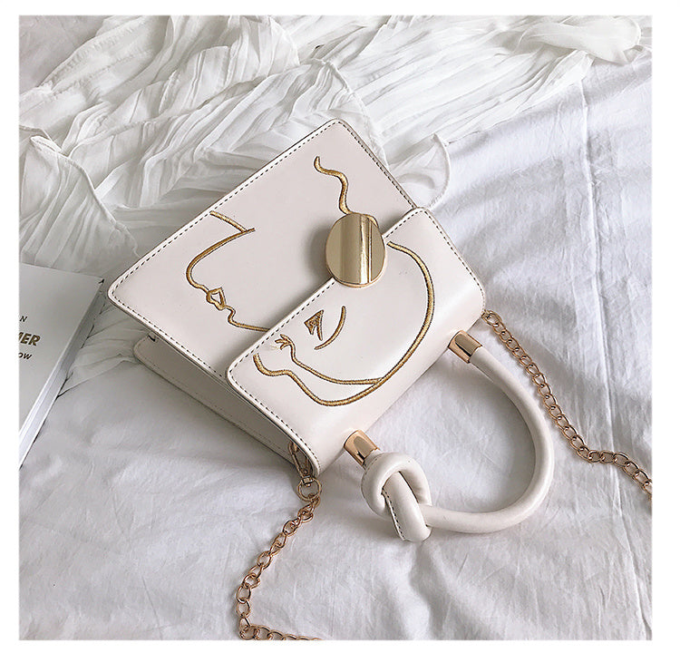 Fashion embroidered small square bag