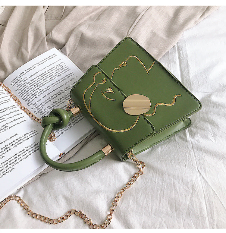 Fashion embroidered small square bag