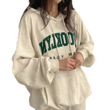 Letter Printed Hoodie Female American Style