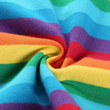 Rainbow Color Zipper Tops T shirt