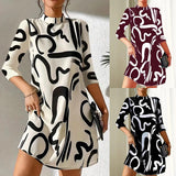 Fashion Printing Dress Polyester Women