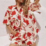 Fashion Lace Print Fashion Suit Women