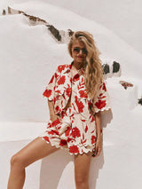 Fashion Lace Print Fashion Suit Women