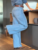 Light Blue High Waist Wide Leg Jeans
