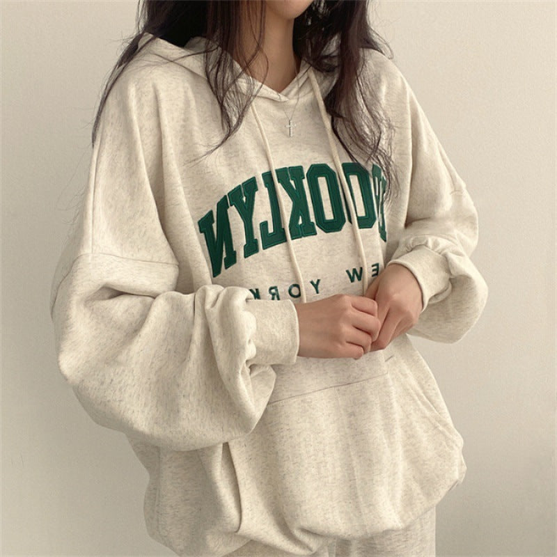 Letter Printed Hoodie Female American Style