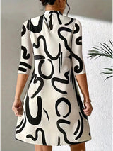 Fashion Printing Dress Polyester Women
