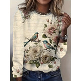 Adult Lady Like Woman Style Floral Socialite Loose Women's Top